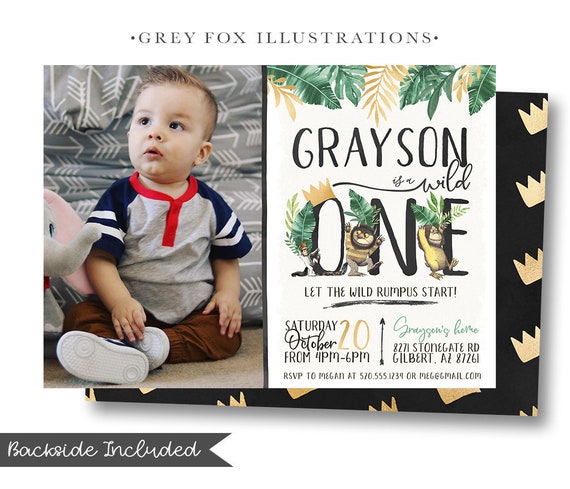 Where The Wild Things Are Invitation, Where The Wild Things Are Birthday Invitation, Wild Thing, Personalized, Picture, Photo, Printables Il_570xn