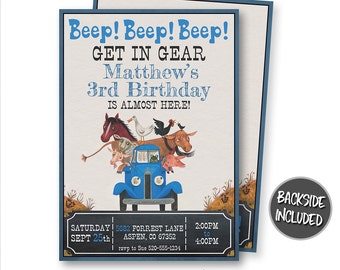 Little Blue Truck Birthday Invitation, Little Blue Truck Invitation, Little Blue Truck Party, Little Blue Truck Personalized, Printables