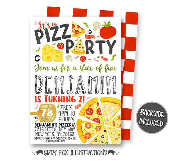 Pizza Invitation Pizza Party Invitation Little Chef Invitation