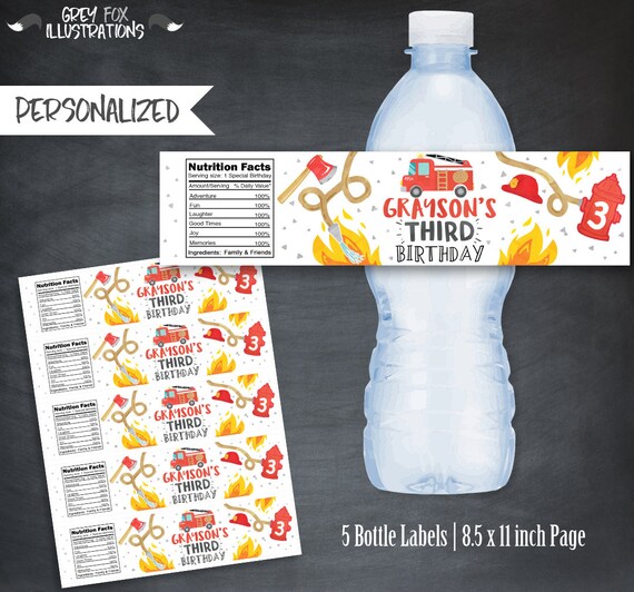 Fire Truck Bottle Labels Fire Truck Labels Firefighter Favors Fire fire-truck-bottle-labels-fire-truck-labels-firefighter-favors-fire