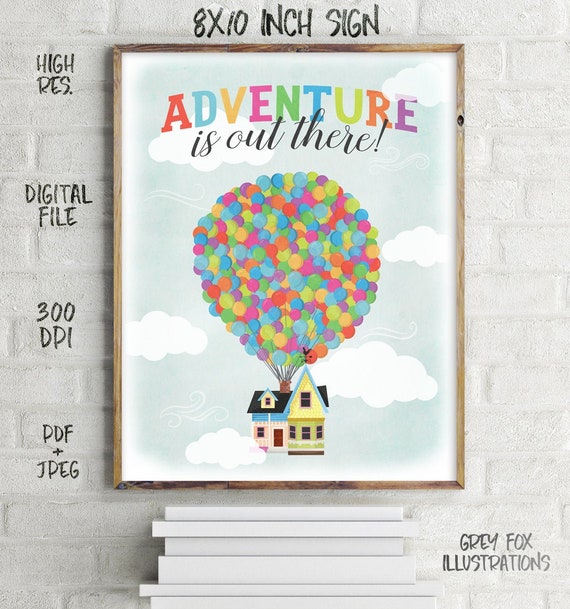 Up Decor Sign, Up House Balloons Sign, Up Poster, House Balloons Art, Decor, Poster, Instant Download, Frame, Printables, Digital, DIY Il_570xn