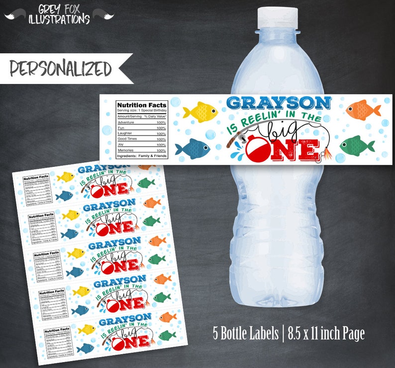 Fishing Bottle Labels Fishing Labels Fishing Favors Fish - Etsy