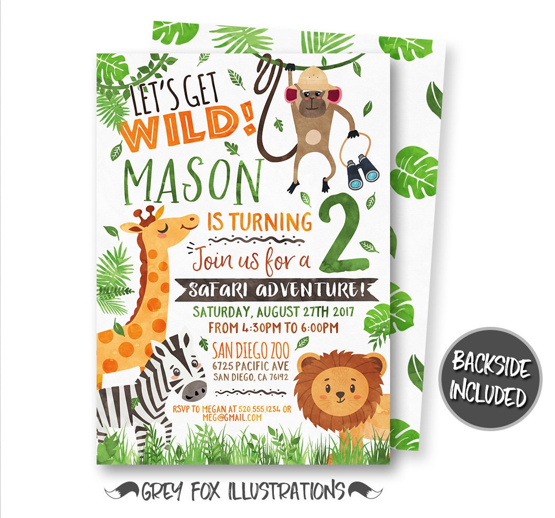 Safari Invitation Jungle Invitation Safari Birthday - Etsy