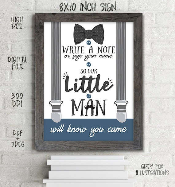 Little Man Guest Book Sign, Little Man Sign, Little Man Book Sign, Little Man Birthday, Party Sign, Mustache, Printables, DIY, Digital Il_570xn