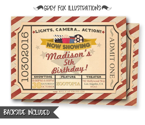 Video clip Ticket Invitation, Video clip Birthday Invitation, Ticket photograph about Printable Movie Ticket Invitation known as Video clip Ticket Invitation, Video Birthday Invitation, Ticket