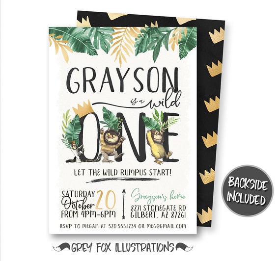 Where The Wild Things Are Birthday Invitation, Where The Wild Things Are Invitations, Wild Thing Personalized Invitation, Max Printables Il_570xn