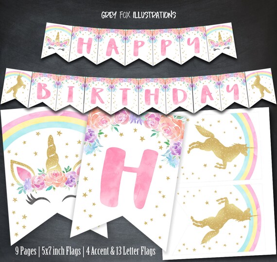 unicorn banner unicorn birthday banner unicorn party etsy hong kong