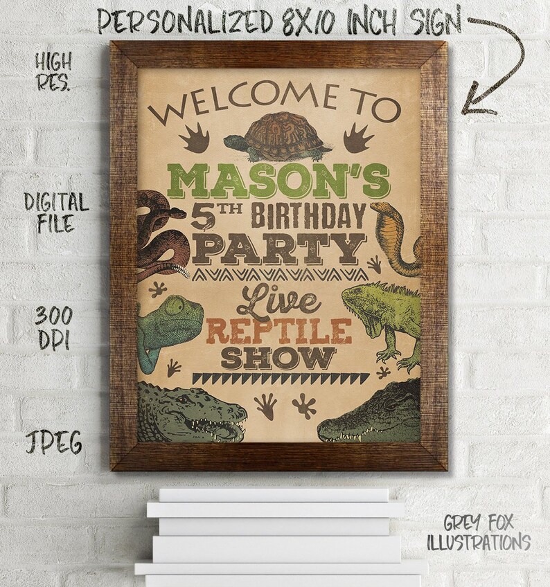 Reptiles Sign Reptiles Birthday Sign Reptiles Party | Etsy
