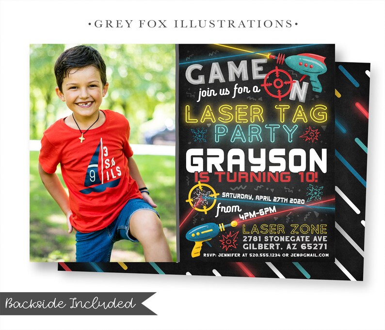 Laser Tag Invitation Laser Tag Invitation Laser Tag Party Etsy