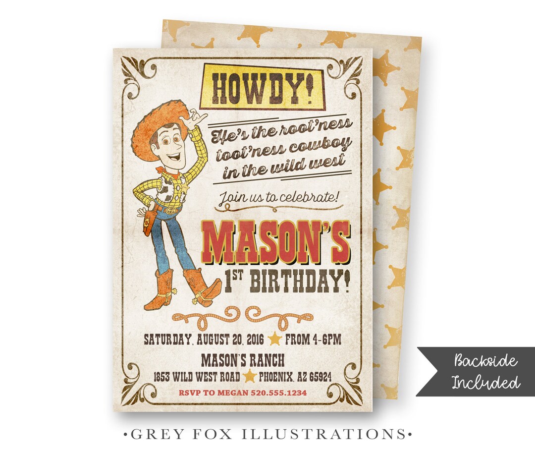 Woody Invitation Woody Birthday Invitation Cowboy Etsy