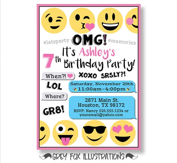 Emoji Inviti Invito Compleanno Emoji Emoji Festa Di Compleanno Di Emoji Personalizzato Invitano Emoji Printables Smiley Emoticon