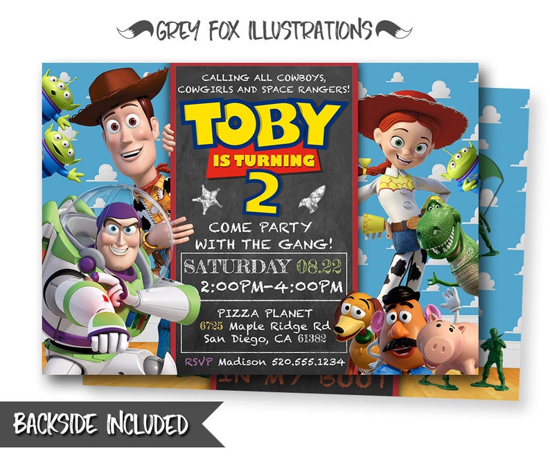 Toy Story Invitation Toy Story Invite Disney Pixar Toy Story Etsy