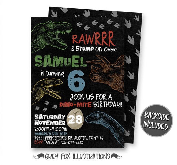 Dinosaur Invitation, Dinosaur Birthday Invitation, Dinosaur Invitations, Dinosaur Party, Printables, Personalized, T-Rex Invitations Il_570xn