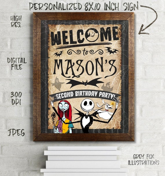 Nightmare Before Christmas Sign, Nightmare Before Christmas Party ...