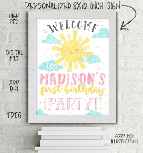 Sunshine Sign, Sunshine Welcome Sign, Sunshine Party, Sunshine Decor, Sunshine Birthday, Sunshine First Birthday Sign, Printables, Digital Il_570xn
