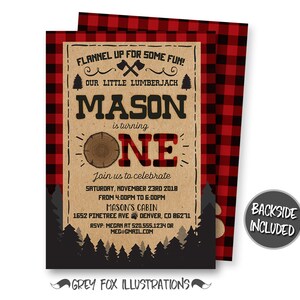 Invitation De Bucheron Invitation Danniversaire De Bucheron Etsy