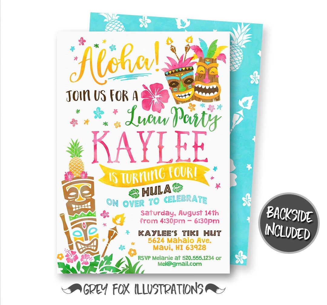Invitations INSTANT ACCESS Digital Party Invitation Tiki Invitation