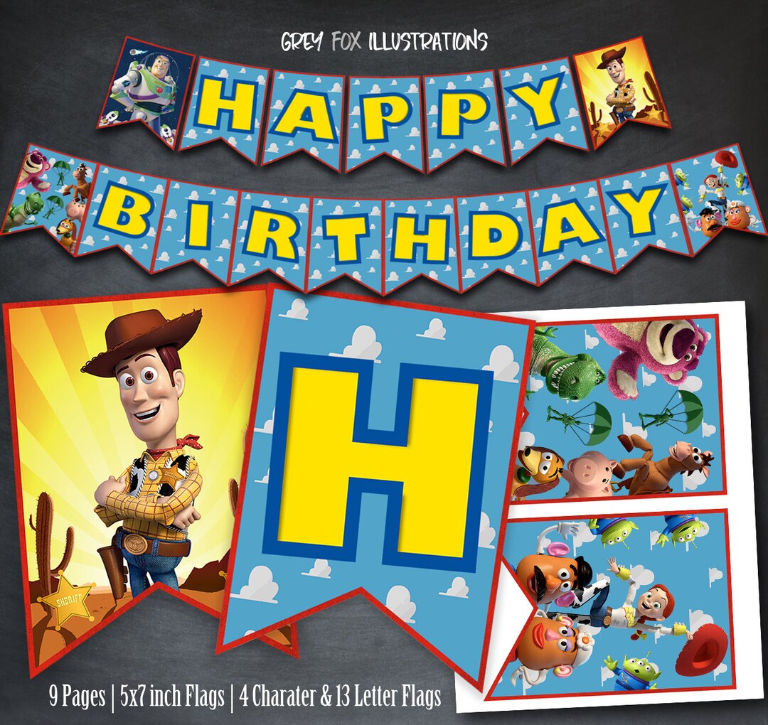Toy Story Birthday Banner Toy Story Happy Birthday Banner Etsy Toy Story Birthday Banner Toy Story Happy Birthday Banner Etsy