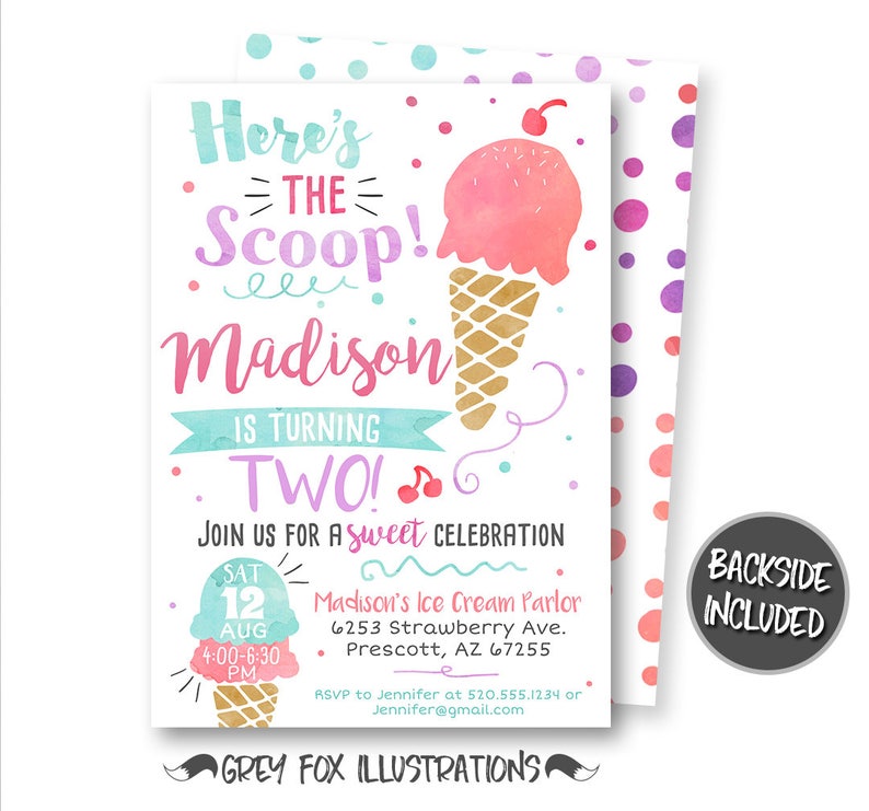 Ice Cream Invitation, Ice Cream Birthday Invitation, Ice Cream Party, Ice Cream Invites, Ice Cream Social, Printables, Digital, Personalized 