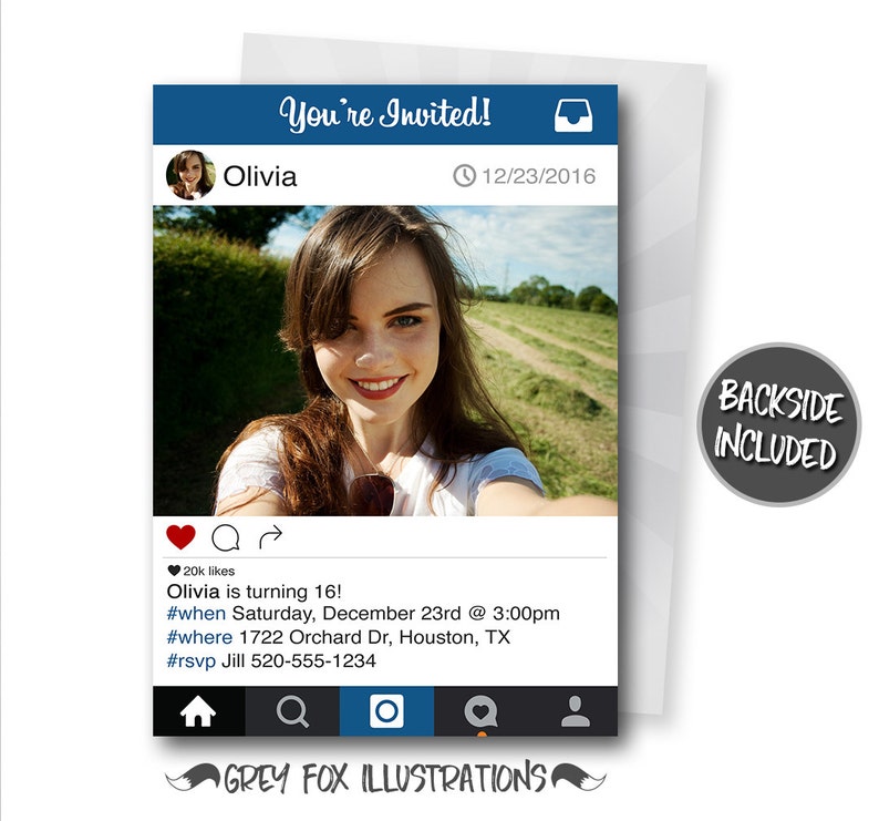 Instagram Birthday Invitation Instagram Invitation Instagram Etsy