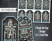 Little Man Thank You Tags, Little Man Favors, Mustache Thank You Tags, Little Man Birthday Party, Bow Tie Tags, Personalized, Printables Il_170x135