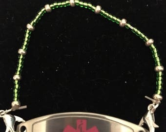 Green and Gold Medical Bracelet Attachment