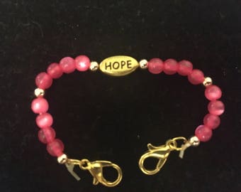 Pink and Gold Hope Bracelet Attachment