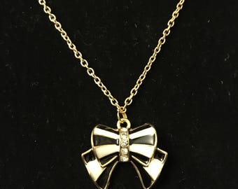 Zebra Bow Necklace