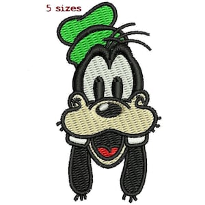 Goofy 5Sizes Digitized filled Machine Embroidery Design Digital Download
