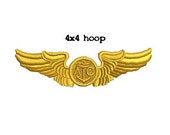 AC Pilot Wings Digitized filled Machine Embroidery Design Digital Download