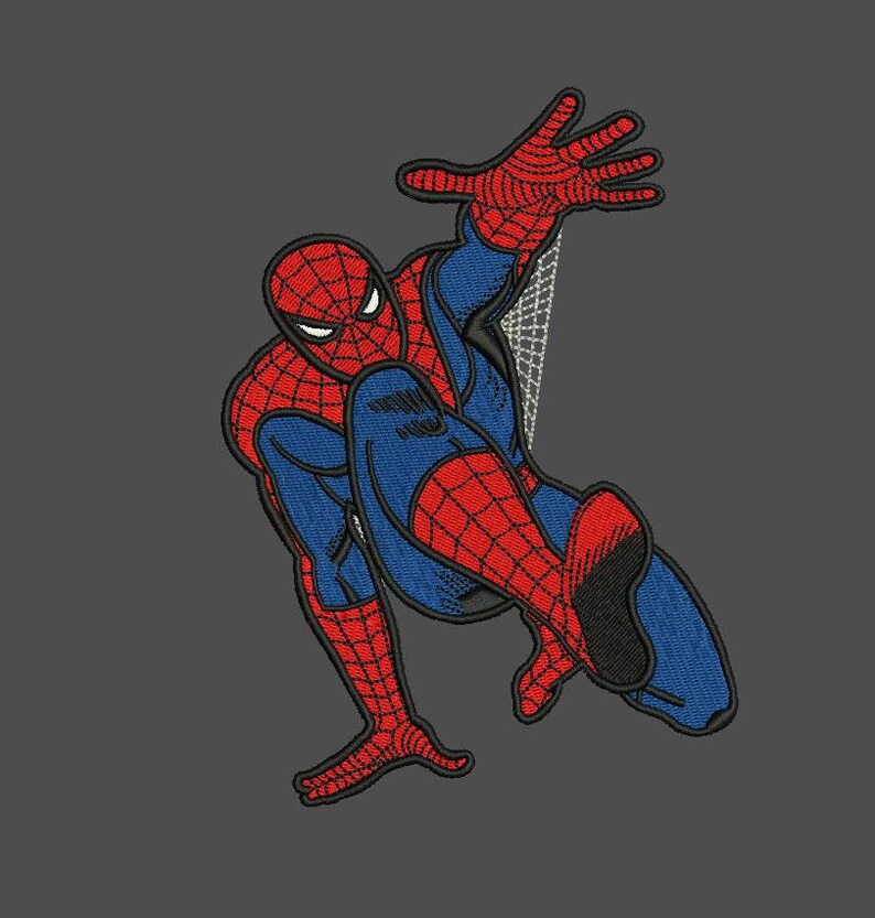 Spiderman 4Sizes Digitized filled Machine Embroidery Design Etsy