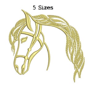 Cheval de tête 5sizes numérisé Machine Embroidery Design Digital Download