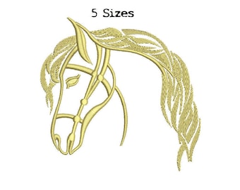 Horse head 5sizes Digitized Machine Embroidery Design Digital Download