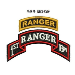 1st Ranger with Ranger tab Digitized filled Machine Embroidery Design Digital Download