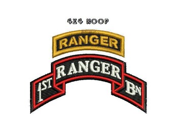 1st Ranger with Ranger tab Digitized filled Machine Embroidery Design Digital Download