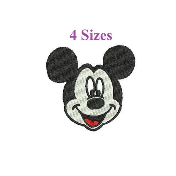 Mickey face 4 Sizes Digitized filled Machine Embroidery Design Digital Download