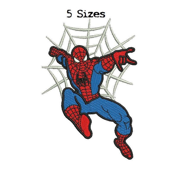 Spiderman 5Sizes Digitized filled Machine Embroidery Design Digital Download