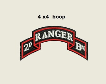2d Ranger BN Digitized filled Machine Embroidery Design Digital Download