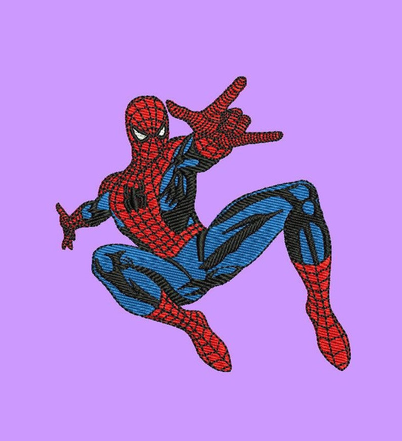 Spiderman 4sizes Digitized Filled Machine Embroidery Design Etsy