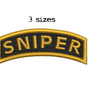 Sniper Tab 3sizes Digitized filled Machine Embroidery Design Digital Download