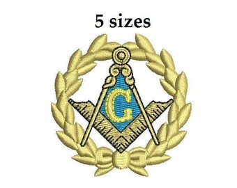Masonic Compass 5sizes Digitized filled Machine Embroidery Design Digital Download