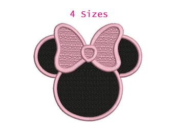 Minnie ears 4 Sizes Digitized filled Machine Embroidery Design Digital Download