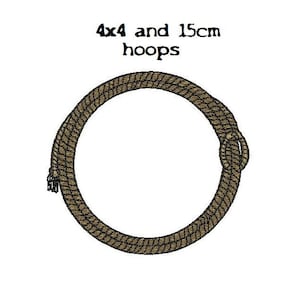 May include: A brown rope circle embroidery design for 4x4 and 15cm hoops.
