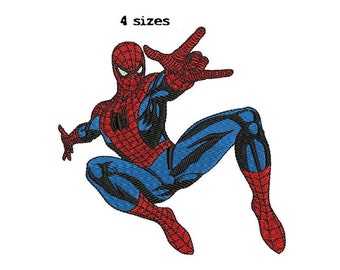 Spiderman 4Sizes Digitized filled Machine Embroidery Design Digital Download