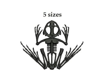 Bone Frog Digitized filled Machine Embroidery Design 3sizes Digital Download