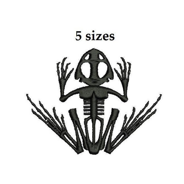 Bone Frog Digitized filled Machine Embroidery Design 3sizes Digital Download