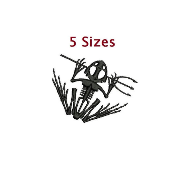 Bone Frog Digitized filled Machine Embroidery Design 5 sizes Etsy