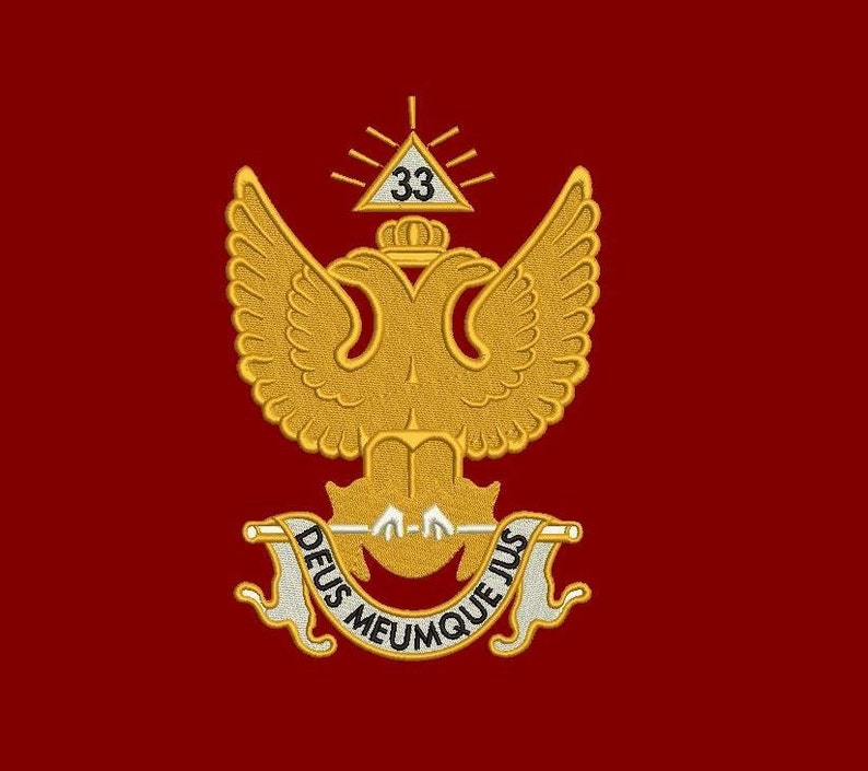 Scottish Rite 33rd Jacketback Sizes Digitized Filled Machine Embroidery ...
