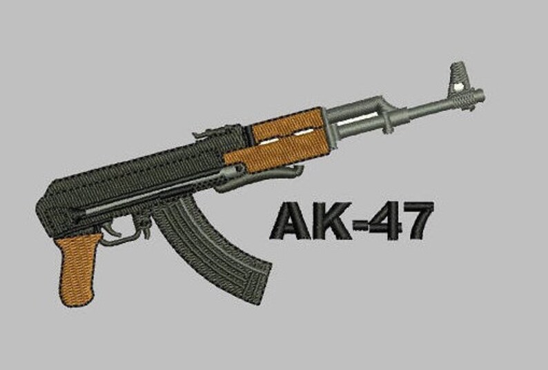 AK47 Digitized Filled Machine Embroidery Design Digital Etsy