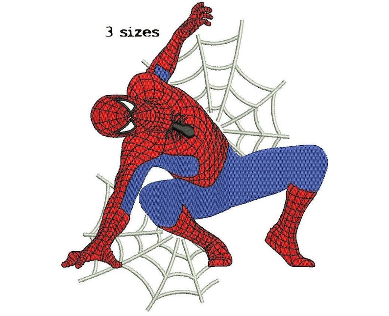 Spiderman 3sizes Digitized Filled Machine Embroidery Design Etsy